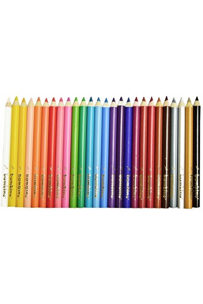 Bambino Set de 26 creioane colorate în cutie de lemn + ascuțitoare, cutie met...