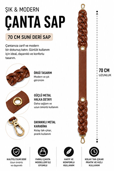 vollen yarn Ručka za torbu od vešene umjetne kože 70 cm, remen za torbu sa me...