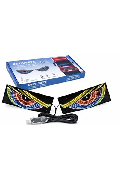 INELAG Set de 2x Panouri LED RGB Ochi de Diavol pentru mașină – Lumină decora...