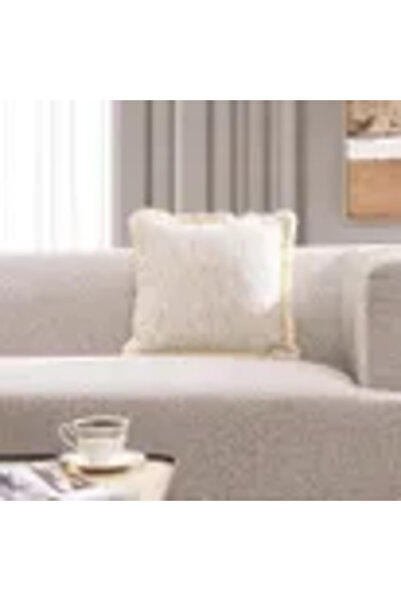 Midas Furniture وسادة مربعة من إيليكسكور جاكارد بلون بني فاتح