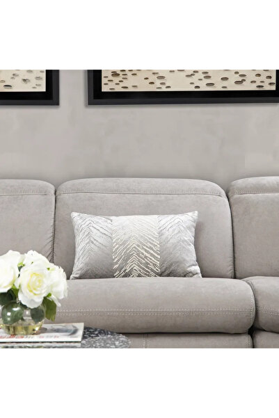 Midas Furniture وسادة مستطيلة من لوريين باللون الفضي