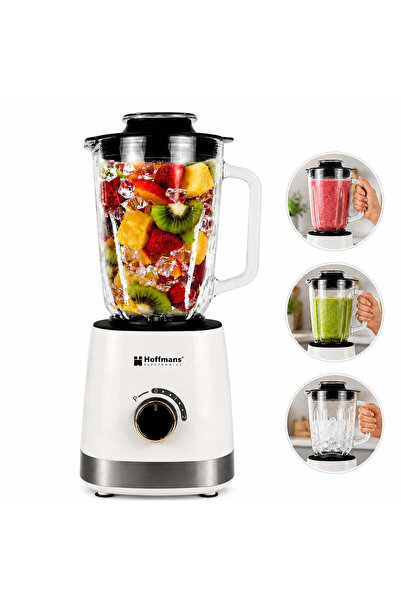 hoffmans Μπλέντερ HM-2075, 1200W, Γυάλινο Μπολ 1.5L, 6 Λεπίδες από Ανοξείδωτο...