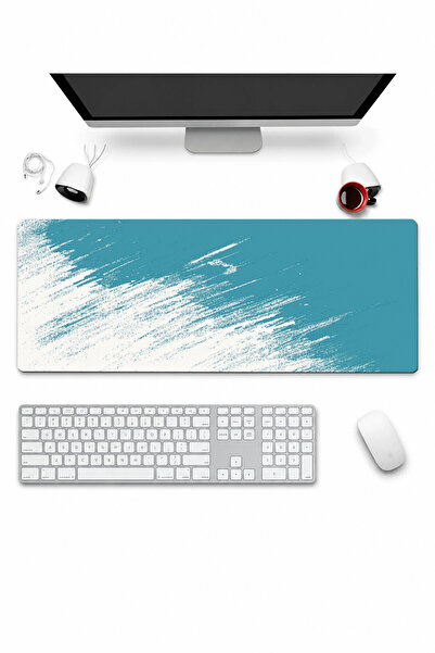 SonicTouch Mousepad pentru tastatură 32x70cm Turcoaz, fără cusături, neted, r...