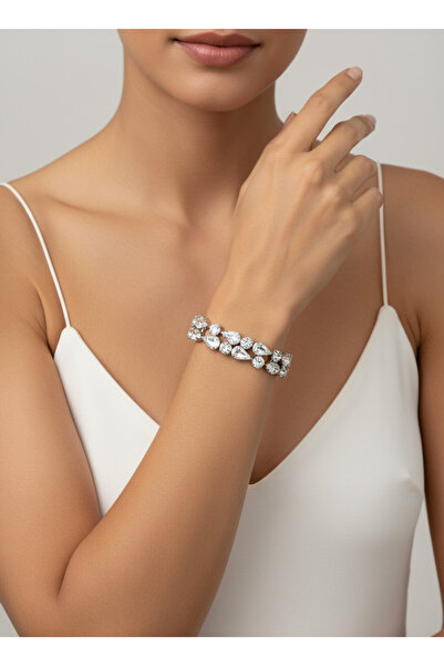 Valmont إكسسوارات: سوار نسائي مرصع بالأحجار الكريمة على شكل قطرة، تصميم مزدوج...