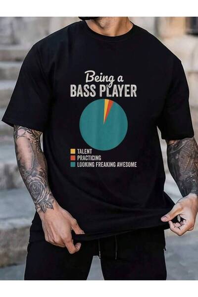 23ERVA 100% Cotton Being A Bassist Musician Funny Bass Guitar Player Men's Bl...