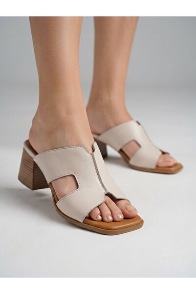 Rüya Shoes نعال نسائية من الجلد الطبيعي بكعب عالٍ