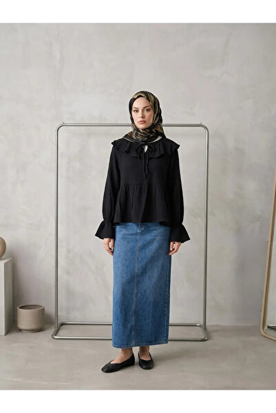Foremia Collared Tunic-Black