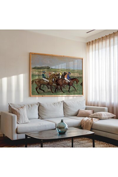 Pegziz Edgar Degas at the Races Painting |   Horse Racing Framed Art Poster W...