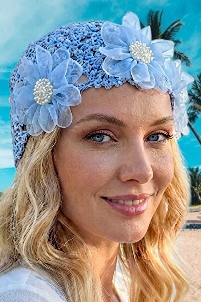 Uniquetrenders Women's Floral Patterned Knitted Beanie Mesh Textured Bohemian...
