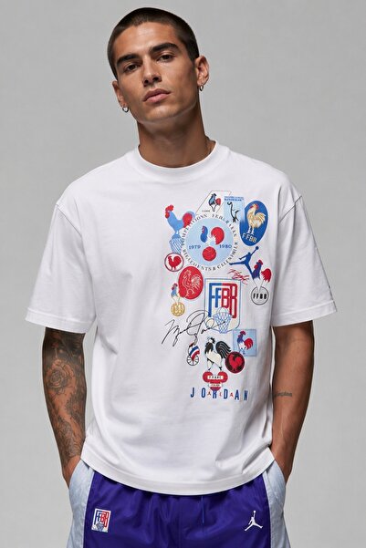 Nike Jordan SportX Federation Française de Basketball Oversize Short Sleeve M...