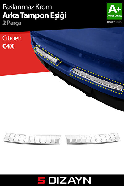 S Dizayn S-Dizayn Citroen C4X Krom Arka Tampon Eşiği 2 Prç. 2022 Üzeri A+ Kal...