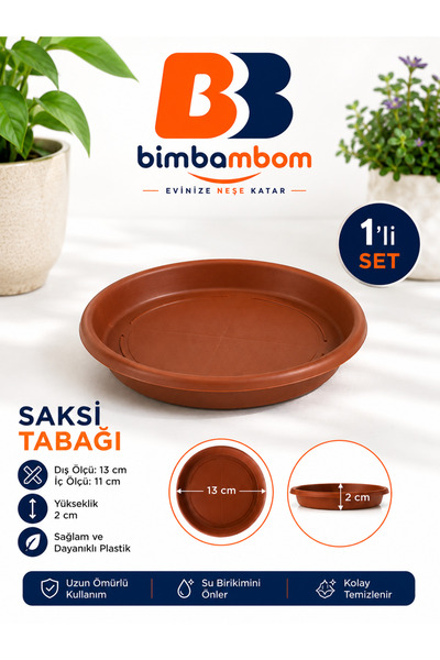 bimbambom Plastik Saksı Tabağı 12cm, Saksı altı