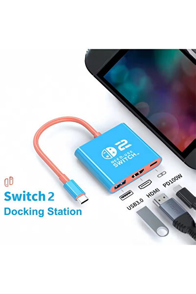 choice2 blue and Red Switch 2 Dock for Switch 2 TV Docking Station with 4K HD...
