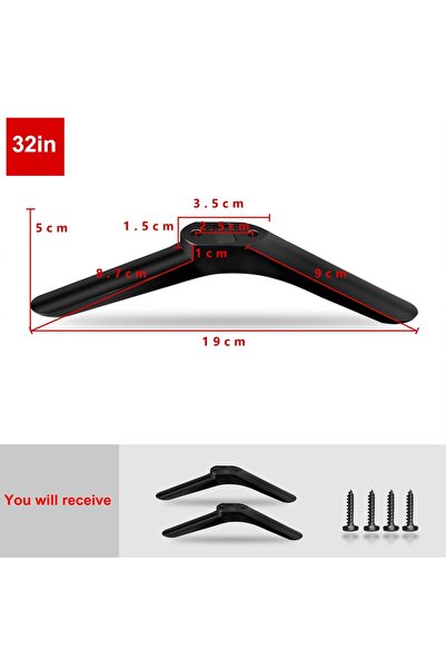 choice2 32in New Universal TV Base Stand Legs With Screws Black Television Ta...
