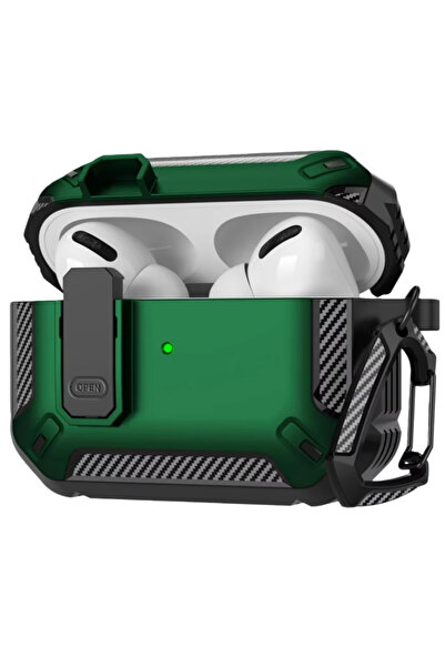 Choice1 غطاء حماية أخضر مموه لسماعات AirPods Pro 3 مع قفل، تصميم متين للرجال