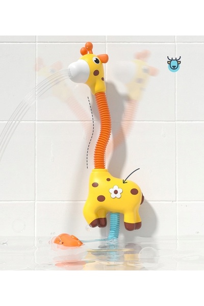 Toys Fântână de apă pentru baie în formă de girafă, pulverizator de duș, aspe...