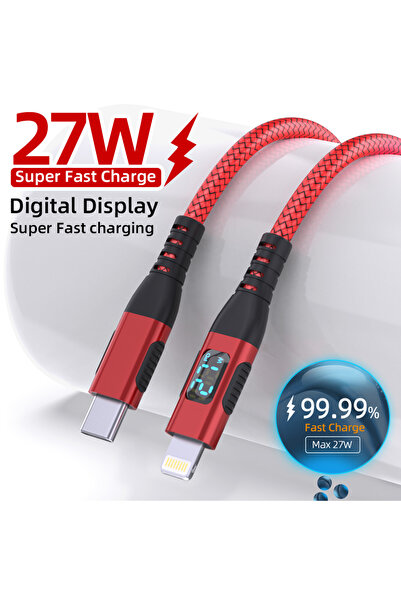 Choice1 2M 1PC Red 1PC USB C to Lightning Data Cable MFi Certified Fast Charg...