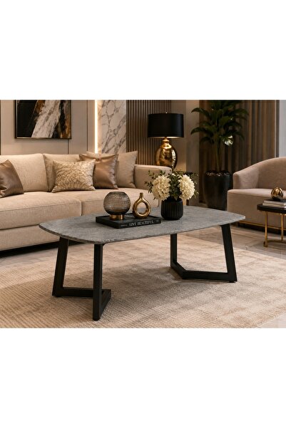 N.zone Modern Coffee Table with Luxurious Marble Top and Sturdy Metal Frame –...