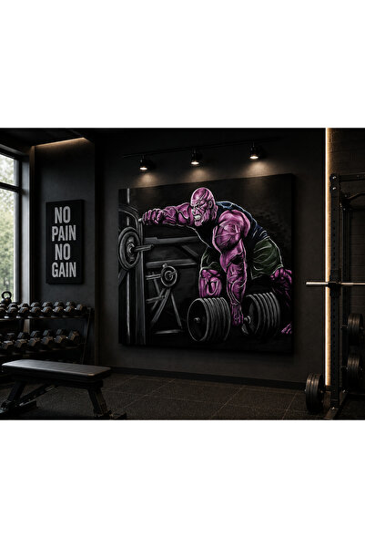 EROĞLU TABLO Mor Titan Fitness Kanvas Tablo Spor Salonu Duvar Dekoru Güç ve M...