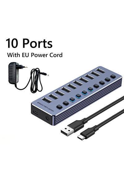 Choice kebidumei 10Ports With EU Plug KEBIDUMEI USB 3.0 HUB 10 Ports USB Spli...