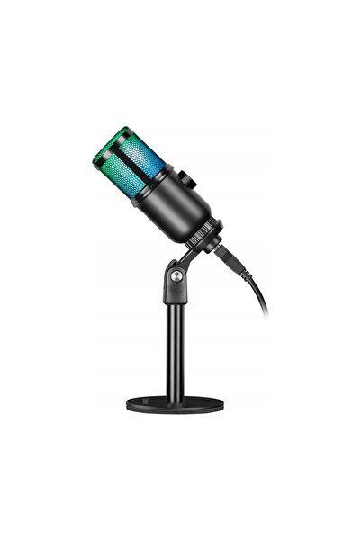 Defender's Microfon USB condensator RGB pentru streaming, gaming pe calculato...
