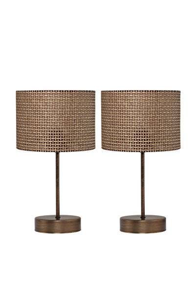 AA HomeLight Antique White Double 2-Piece Lampshade Bedroom Living Room Moder...