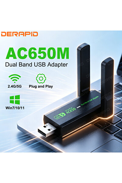 Choice AC650 AC650 WiFi USB Adapter Dual Band 2.4G 5GHz High Gain Network Car...
