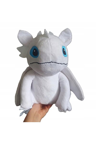 Toys Dragon Furia Alb, Cum să-ți dresezi dragonul, Jucărie de pluș tip îmbrăț...