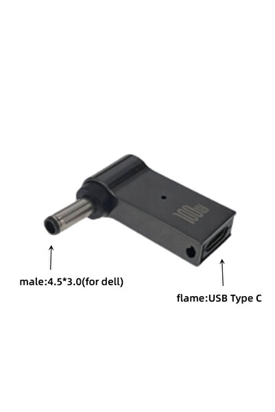 Choice10 4.5-3.0mm (for Dell) 100W USB Type C Fast Charging Adapter Plug Conn...
