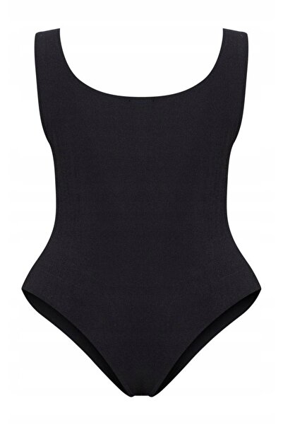 NO BRAND Body negru mulat cu bretele, mărime mare, PrettyLittleThing 48