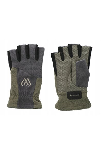 NO BRAND Mănuși din fleece - Fără degete - Mărimea M - Gri-verde - Op.1Kpl.