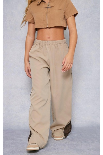 NO BRAND Pantaloni bej cu croială dreaptă, evazați, Prettylittlething 42