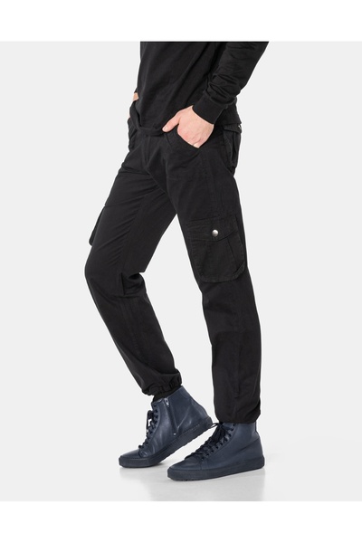 NO BRAND Pantaloni negri subțiri, tip cargo, de trekking, pentru bărbați, cu ...