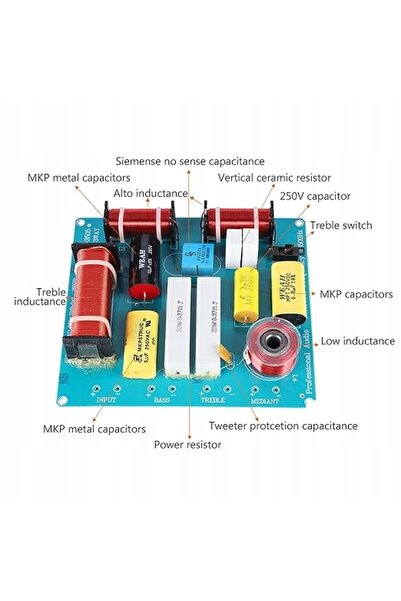 NO BRAND 300W 4 Ohm 8 Ohm Filtru crossover pentru difuzoare pe 3 căi