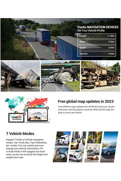 NO BRAND Navigație GPS auto 9 inch Hărți Europa 2025 Actualizări vocale