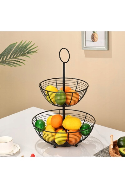NO BRAND COȘ DE FRUCTE NEGRU TIP LOFT COȘ DE SÂRMĂ PATERA MISA