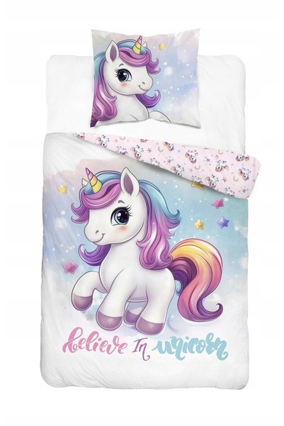 Detexpol Lenjerie de pat pentru tineret 160x200 Unicorn color unicorn