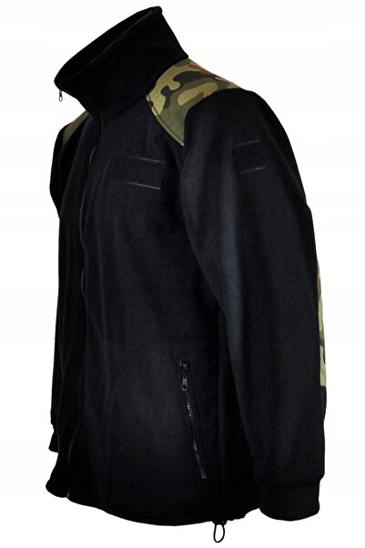 NO BRAND Hanorac militar călduros din fleece, camuflaj negru, m
