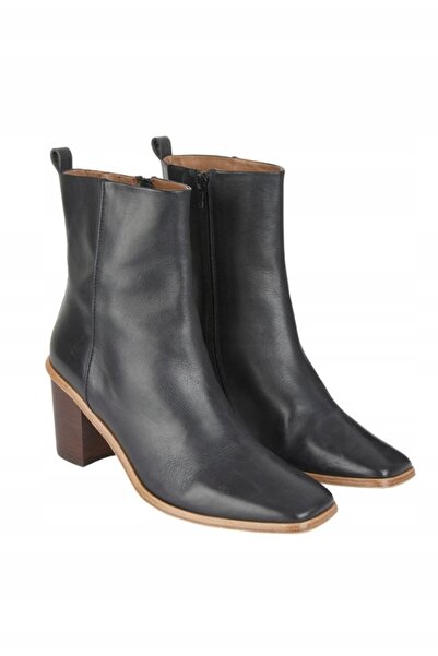 NO BRAND Botine elegante din piele neagră cu toc, clasice Wyse London 40