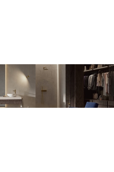 NO BRAND Baterie de duș aurit mat Contour Omnires CT8045 GLB
