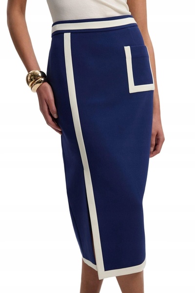NO BRAND Fustă creion midi bleumarin cu panouri contrastante Karen Millen 38