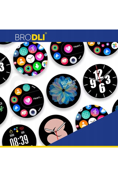 NO BRAND Smartwatch Brodli Smartwatch de damă rotund auriu