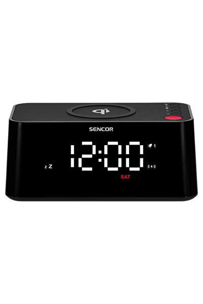 Sencor Ceas deșteptător digital + Încărcător wireless