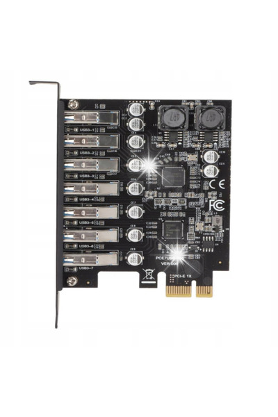 NO BRAND Placă controler adaptor placă de bază PCI-E cu 7 porturi, 1Xna și 7 ...