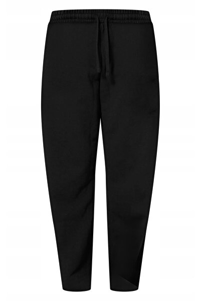 NO BRAND Pantaloni de trening negri, lungi, cu picior larg, cu șnur, Prettyli...