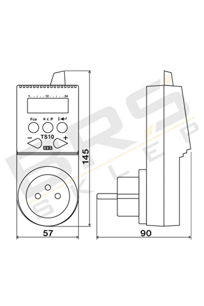 NO BRAND Termostat regulator de temperatură pentru priză Ts10