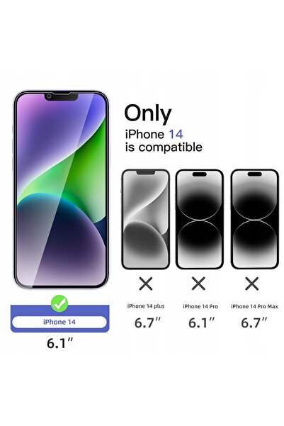 NO BRAND Sticlă securizată pentru iPhone 14 3 bucăți + Sticlă securizată pent...