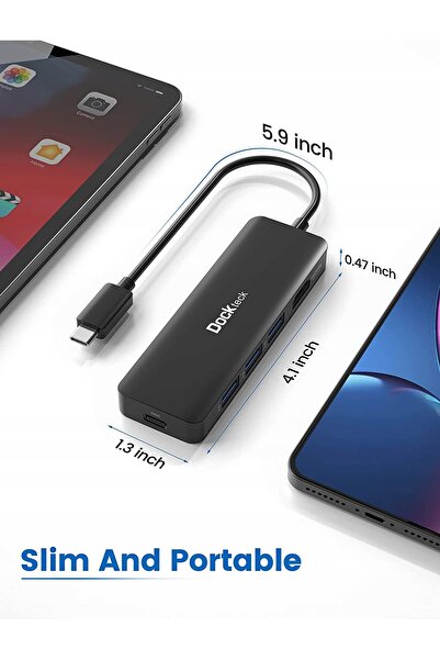 NO BRAND CONCENTRATOR USB-C Hub ADAPTOR HDMI 5 în 1 DOCKTECK DD0031