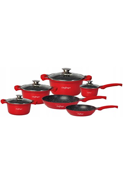NO BRAND Set de vase Cheffinger 10-în-1 din aluminiu turnat