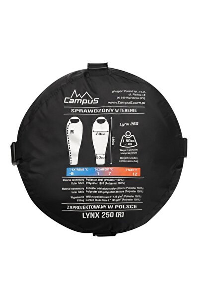 NO BRAND Sac de dormit comercializat tip mumie CAMPUS LYNX 250, călduros, pen...